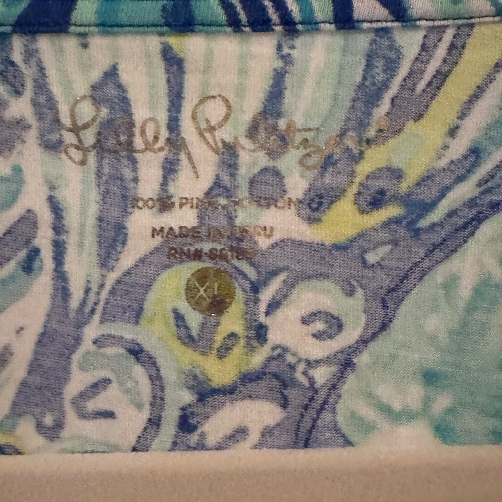 Lilly Pulitzer Blue & Turquoise Floral Paisley V-Neck Dress - Picture 4 of 4